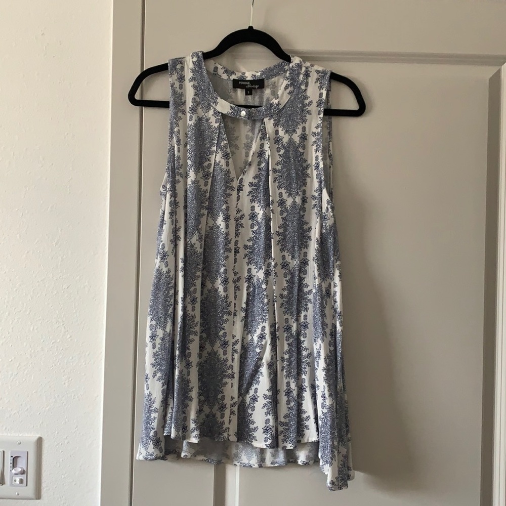 White and blue tunic